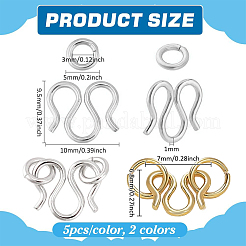 10 pz 2 colori 999 fermagli a gancio in argento fine&nbsp;STAS-PH0006-25