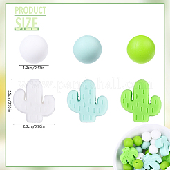 Perles cactus/rondes en silicone&nbsp;SIL-YW0001-50C