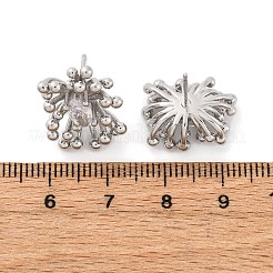 Orecchini a bottone in ottone con zirconi cubici trasparenti&nbsp;EJEW-R025-22P