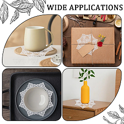 Posavasos de encaje bordado de poliéster con flores&nbsp;AJEW-WH20010-93A