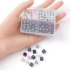 160pcs 4 Arten Handwerksstil Acrylperlen&nbsp;MACR-YW0002-73