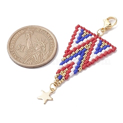 Miyuki delica véritables décorations de pendentif plaquées or 24k&nbsp;HJEW-MZ00037
