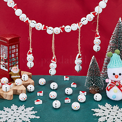 60 stücke 3 arten weihnachten thema gedruckt holz europäischen perlen&nbsp;WOOD-PH0003-21