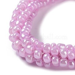 Pulsera elástica trenzada con perlas de vidrio de ganchillo&nbsp;BJEW-K232-01O