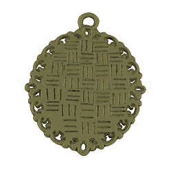 Supports de pendentif de cabochon oval de style tibétain en alliage&nbsp;TIBEP-Q054-44AB-NR