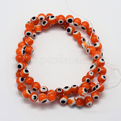 Fatti a mano in vetro murano male occhio tondo fili di perle&nbsp;LAMP-L055-8mm-03