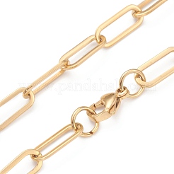 Collane a catena con graffetta in acciaio inossidabile 304 con placcatura sotto vuoto in PVD&nbsp;NJEW-O123-02G