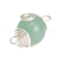 4 Stück 4 Stile runder natürlicher Karneol & Rosenquarz & Amethyst & grüner Aventurin runder Verbinder Charms&nbsp;PALLOY-TA00348-01
