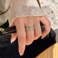 Modello rombo 925 anelli in argento sterling con strass di cristallo&nbsp;FS-WG922B2-02