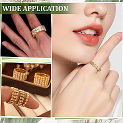 10 Stück 5 Stile verstellbare Fingerringe aus Legierung mit Strass für Frauen&nbsp;RJEW-ME0001-02G