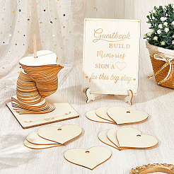 Personalisiertes Gästebuch aus Holz für Hochzeiten&nbsp;DJEW-WH20003-10