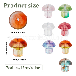 105 Stück transparente Glasperlen in 7 Farben&nbsp;GLAA-ME0001-14