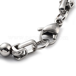 PVD-Vakuumbeschichtung 201 Edelstahl-Doppelkegel-Gliederarmband&nbsp;BJEW-Z023-07P