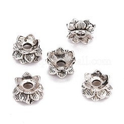 Buddhistischen Schmuck Zubehör tibetischen Stil Lotusdoppelseitige Perlenkappen&nbsp;PALLOY-O042-03