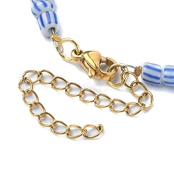 Collier pendentif en alliage avec chaînes de perles de graines de verre&nbsp;NJEW-JN04381