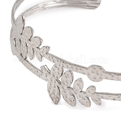 Bracelets manchette ouverts en acier inoxydable 304 anti-ternissement pour femmes&nbsp;BJEW-K241-03A-P