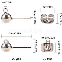 Ohrstecker-Beschläge aus Edelstahl 304&nbsp;STAS-PH0018-68P
