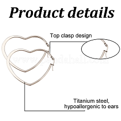 4 paio di orecchini a cerchio a forma di cuore in acciaio inossidabile di 4 colori per donna&nbsp;EJEW-AN0002-87