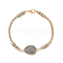 Braccialetti multifilo in perline di labradorite naturale ed ematite sintetica non magnetica&nbsp;BJEW-JB12122-01
