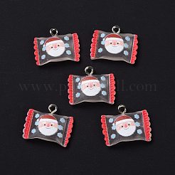 Pendentifs en résine transparente sur le thème de noël&nbsp;RESI-E022-01P-02