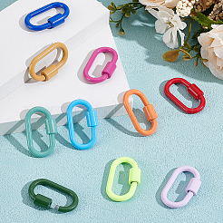 10 Stück 10 Farben Backfarbe Legierung Schraubverschluss Karabiner&nbsp;FIND-DR0002-28