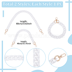 2 Stück 2 Stile Acryl-Taschengriffe mit gedrehter Kette&nbsp;HJEW-UN00072