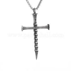 Colliers pendentifs croix tête de mort en alliage pour hommes&nbsp;WG7ADC0-01