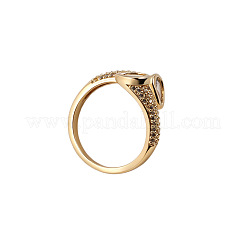 Messing Micro Pave Zirkonia Manschette offene Ringe&nbsp;WG46444-02