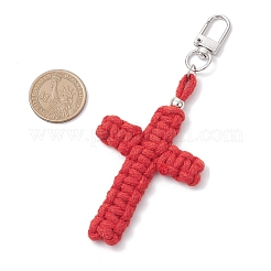 4 pendentif décoratif en fils de coton croisés&nbsp;HJEW-TA00398