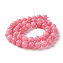 Fili di perle imitazione giada bianca naturale tinti&nbsp;G-I299-F-6mm