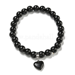 Braccialetti elasticizzati rotondi con perline miste naturali e sintetiche da 8.5 mm&nbsp;BJEW-C074-01