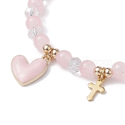 Verre rond perles bracelets extensibles&nbsp;BJEW-JB09909-05