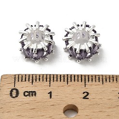 Perles européennes en laiton avec zircone cubique de micro pave&nbsp;KK-B142-13C-02S