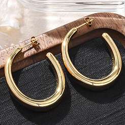 Pendientes ovalados de acero inoxidable 304&nbsp;EJEW-A125-14G