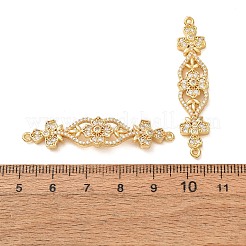 Ciondoli connettore in ottone con micro pavé di zirconi chiari&nbsp;CU-CBA4579-23G