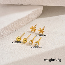 Elegantes conjuntos de pendientes con forma de copo de nieve de acero inoxidable 201&nbsp;BX1119-1