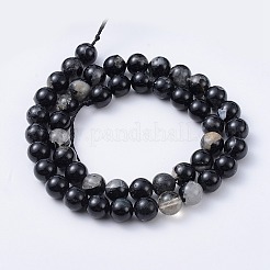 Natürliche schwarze Turmalin Perlen Stränge&nbsp;G-F666-05A-8mm