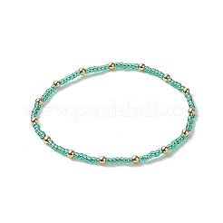 7 pièces 7 bracelets extensibles en perles de verre de couleur pour femmes&nbsp;BJEW-JB09191