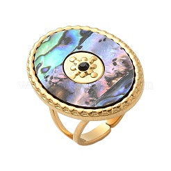 Anillos de puño ovalados de acero inoxidable 304&nbsp;RJEW-G346-06G-01