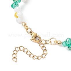 Bracciali di perline di vetro a forma di fiore per le donne&nbsp;BJEW-TA00626