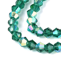 Ab couleur plaqué perles de verre transparent brins&nbsp;GLAA-G127-01P
