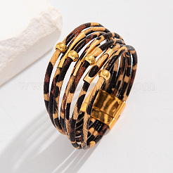 Mehrsträngige Armbänder aus PU-Leder mit Leopardenmuster für Damen&nbsp;LS-XT9904