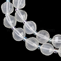 Hilos de abalorios de jade blanco natural&nbsp;G-G182-B21-05