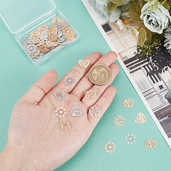 80 Stück 8 Stile langlebige Verbinder-Charms aus plattiertem Messing&nbsp;KK-HY0003-74