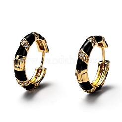 Orecchini a cerchio huggie in zirconi cubici trasparenti micro pavè&nbsp;EJEW-H121-22G