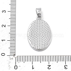 Ottone pavé intagliato naturale bianco conchiglia religione pendenti ovali&nbsp;KK-D367-04P-D
