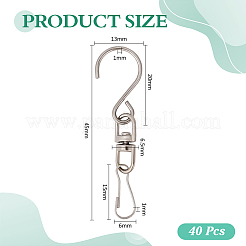 40 gancho para colgar de acero inoxidable en forma de S.&nbsp;PALLOY-ME00023