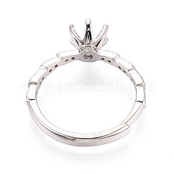 Rhodinierte 925 Sterling Silber Micro Pave Zirkonia Verlobungs-Solitärring-Fassungen&nbsp;STER-N016-77P