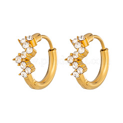 Boucles d'oreilles créoles en acier inoxydable et strass pour femmes&nbsp;DM0759