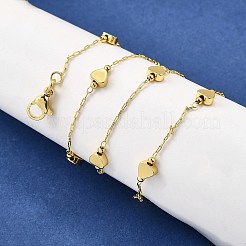 Colliers à maillons en laiton en forme de cœur&nbsp;NJEW-M108-23G